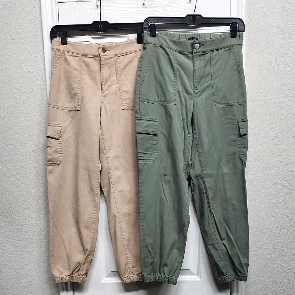 Bundle of Two Pair J. Crew Cropped Cargo Pants, Size 2